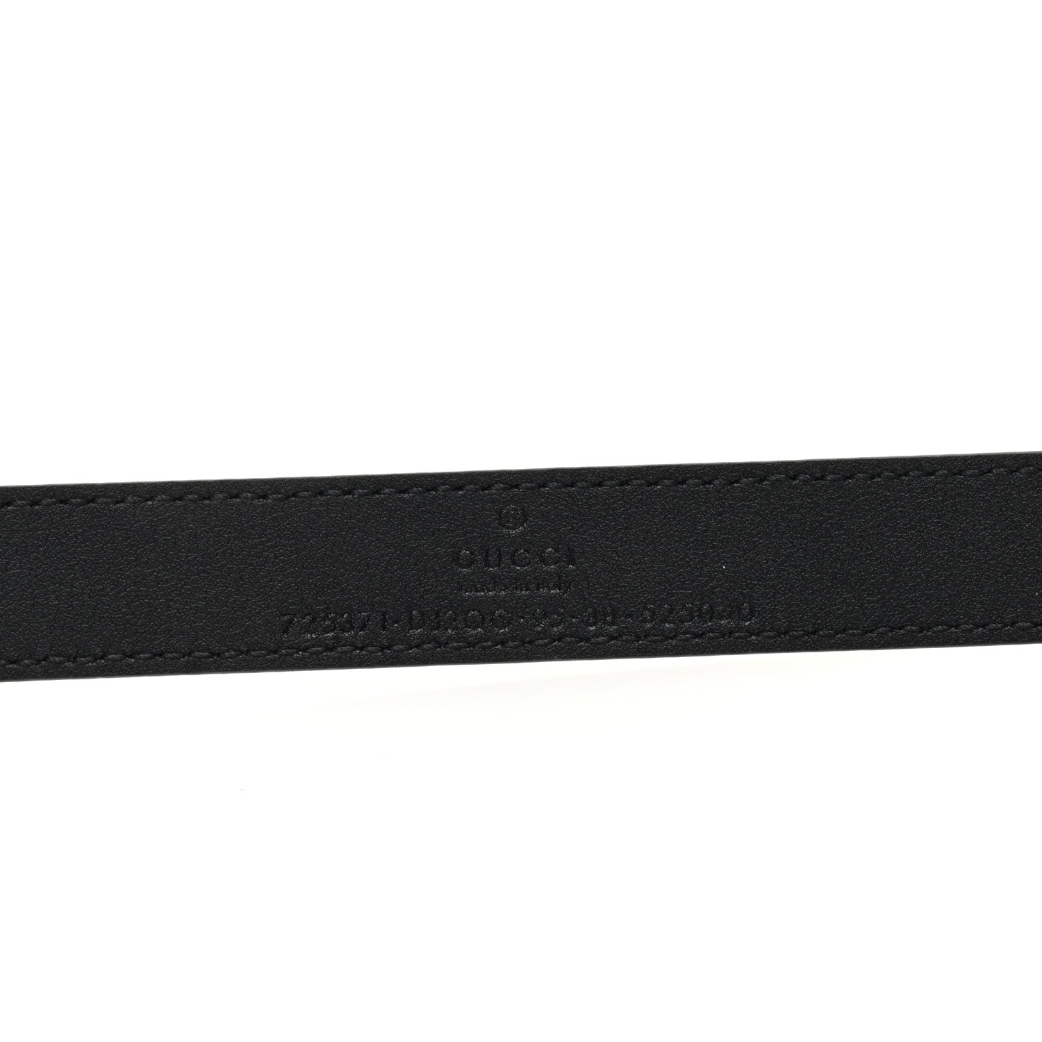 Gucci Calfskin Strawberry Buckle Thin Belt 95 38 Black 3 of 4