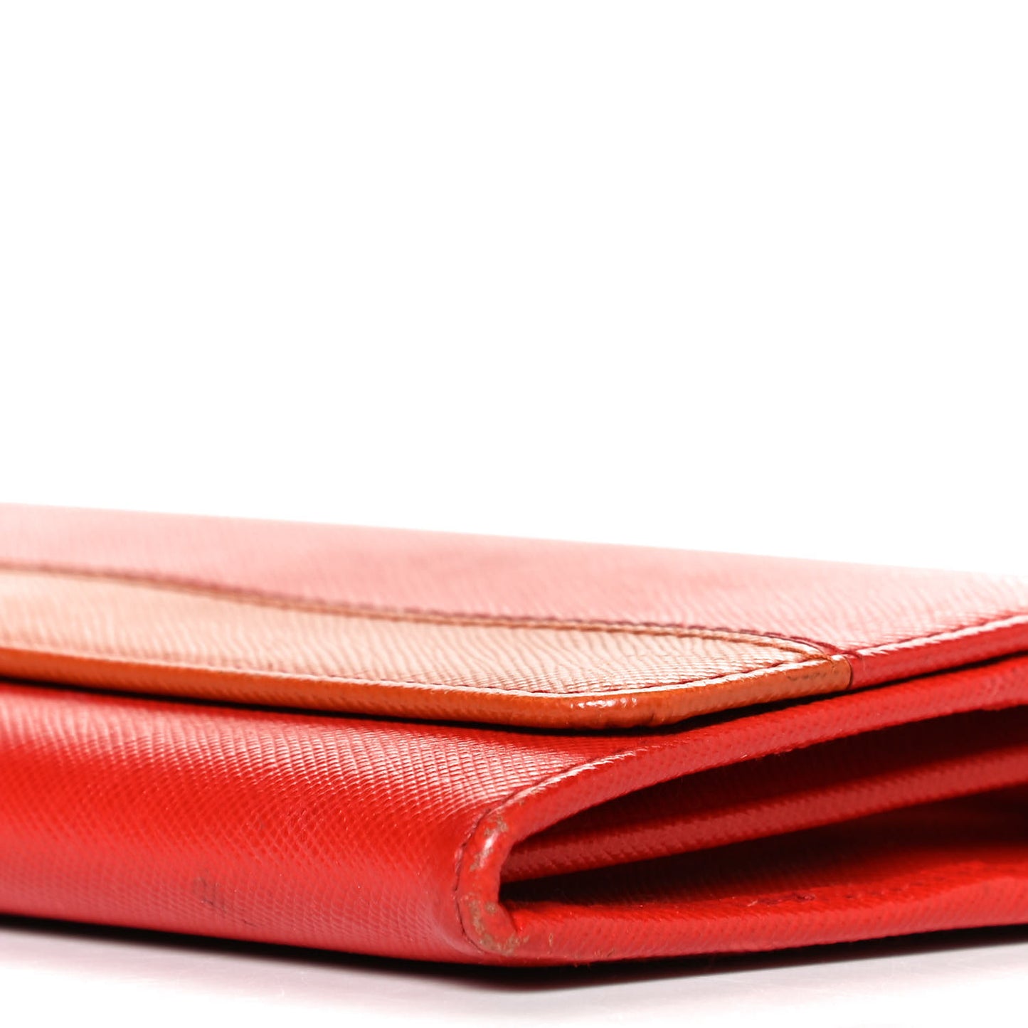 Saffiano Metal Oro Chain Wallet Red Orange