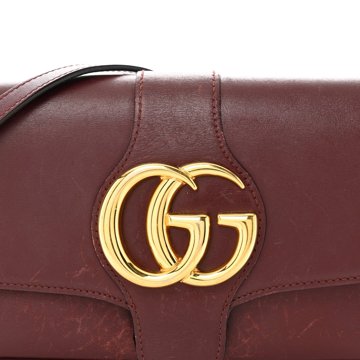 Gucci Vitello Palmellato Lux Small Arli Flap Shoulder Bag Vintage Bordeaux 9 of 14
