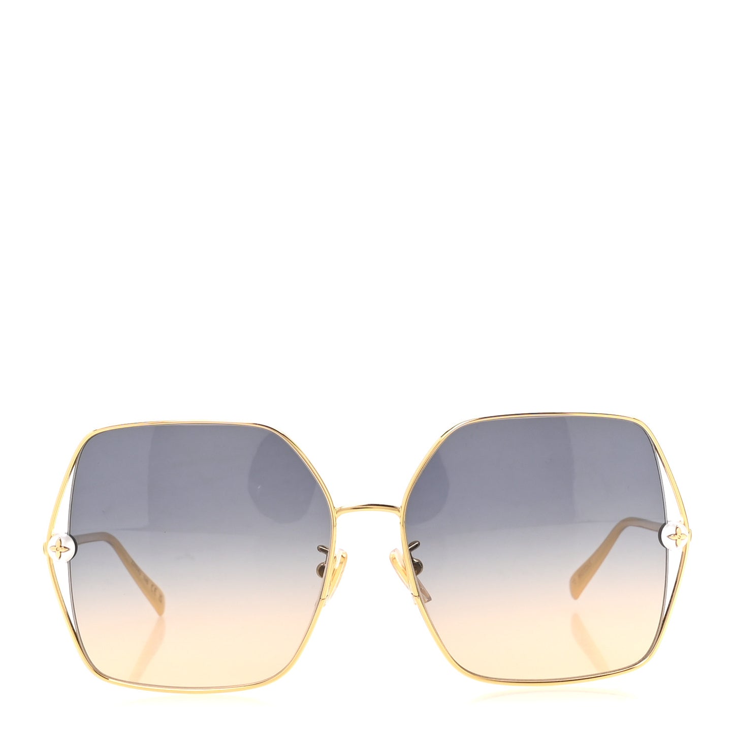 Metal Pearl Twirl Square Z2994U Sunglasses Gold