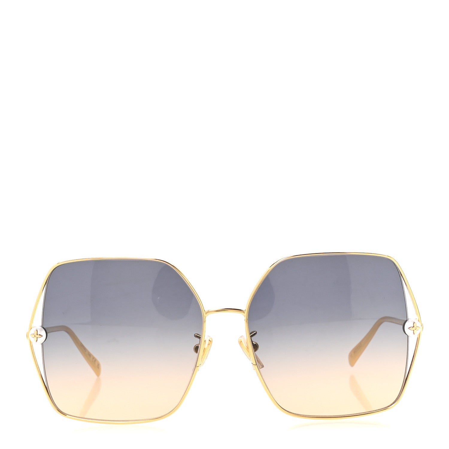 Louis Vuitton Metal Pearl Twirl Square Z2994U Sunglasses Gold 2 of 8