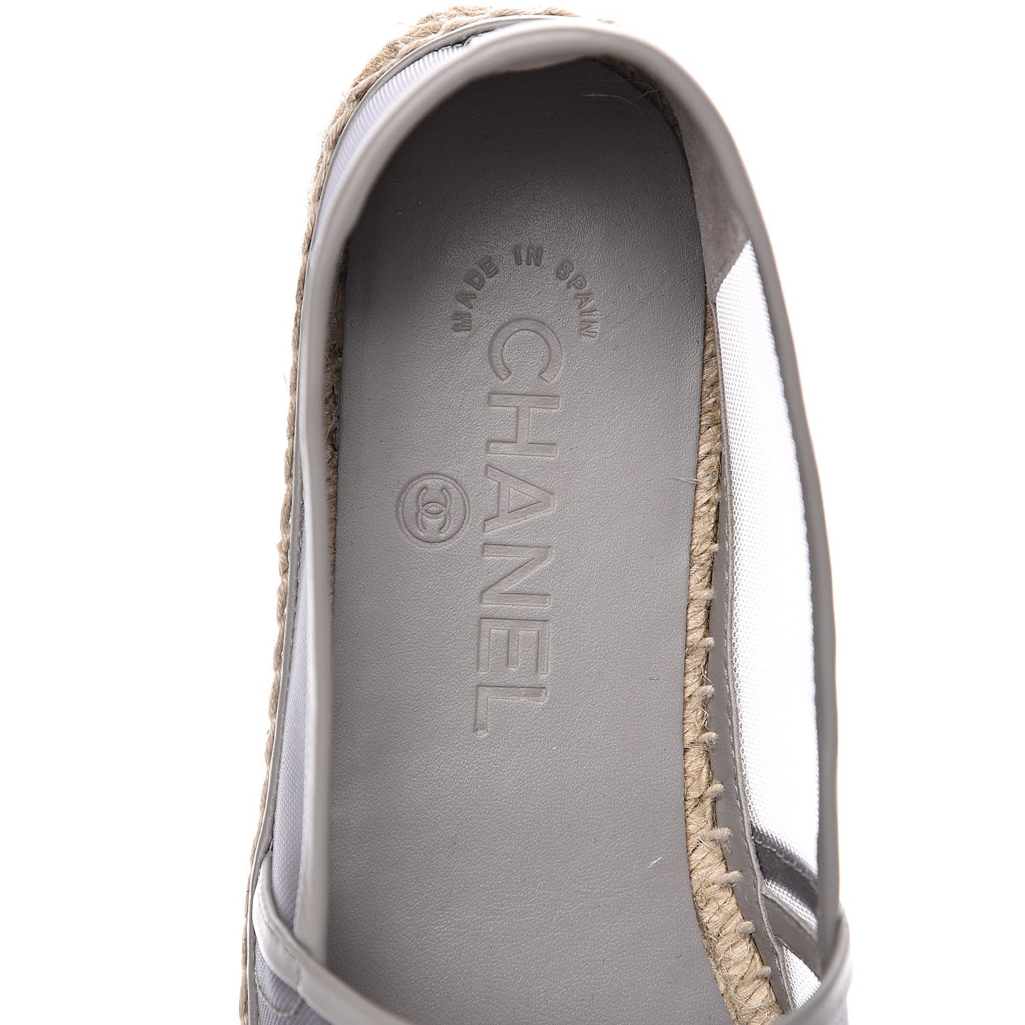 Mesh Grosgrain CC Espadrilles 37 Grey