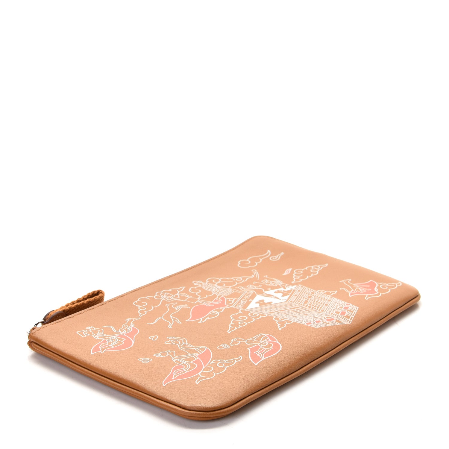 Hermes Swift Carre L'Epopee d'Hermes Long Pocket Pouch Sesame White Caramel 3 of 6
