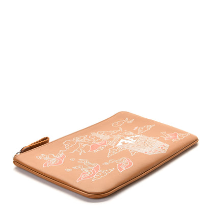 Hermes Swift Carre L'Epopee d'Hermes Long Pocket Pouch Sesame White Caramel 3 of 6