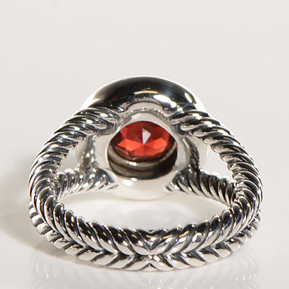 David Yurman Sterling Silver Diamond Garnet 8mm Petite Cerise Ring 54 7 3 of 4