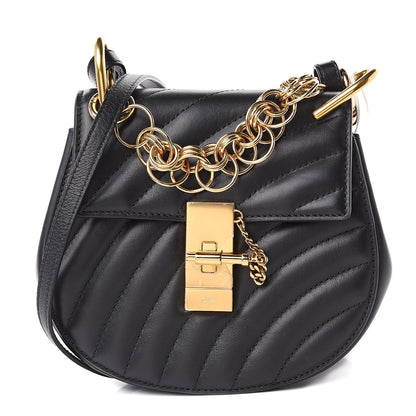 Chloe Calfskin Quilted Mini Drew Bijou Shoulder Bag Black 1 of 8
