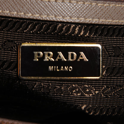 Prada Saffiano Lux Mini Double Zip Tote Argilla 7 of 10