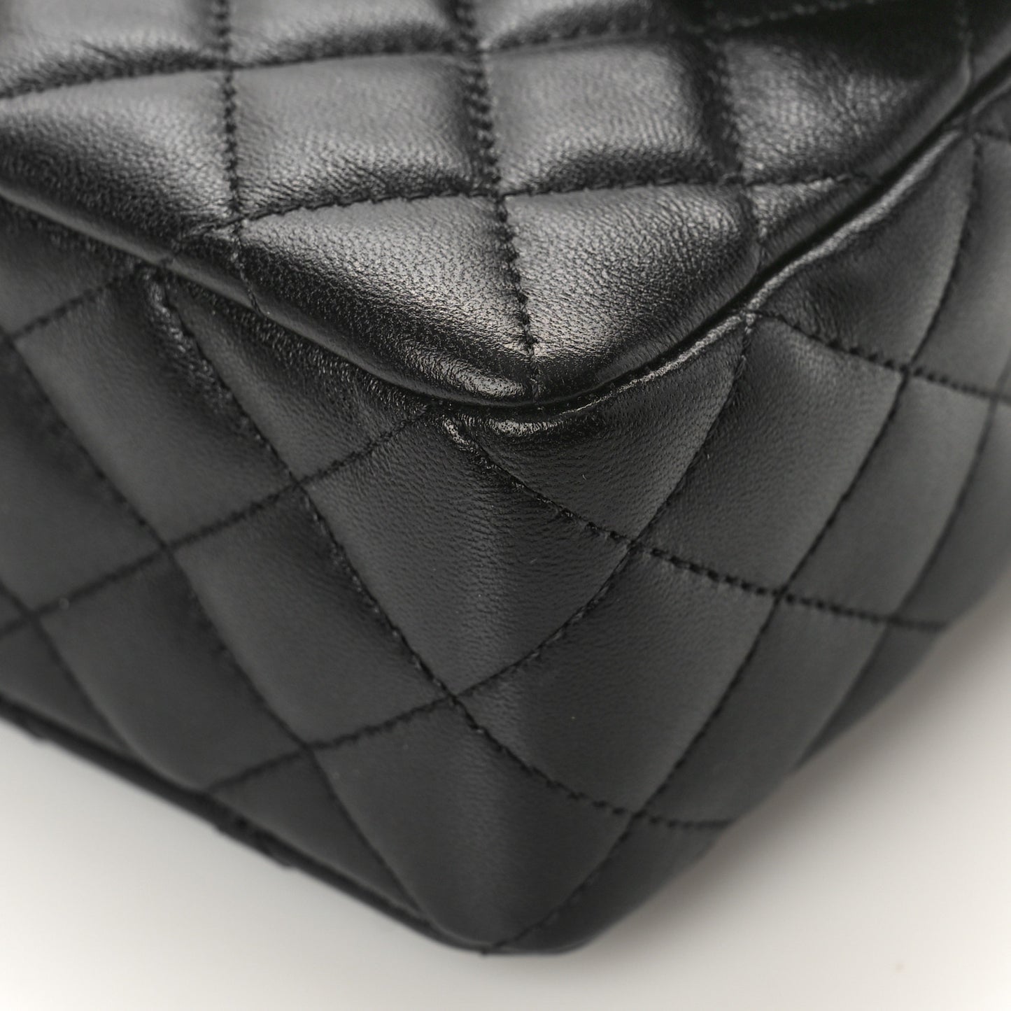 Lambskin Quilted Small Strass On Top Flap Bag Black