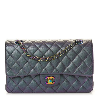 Chanel Iridescent Goatskin Quilted Medium Double Flap Purple 1 of 10