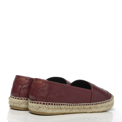 Saint Laurent Calfskin Monogram Espadrilles 36.5 Light Burgundy 4 of 9