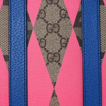 Gucci GG Supreme Monogram Textured Dollar Calfskin Rhombus Mini Tote Bag Beige Ebony Pink Blue 8 of 10