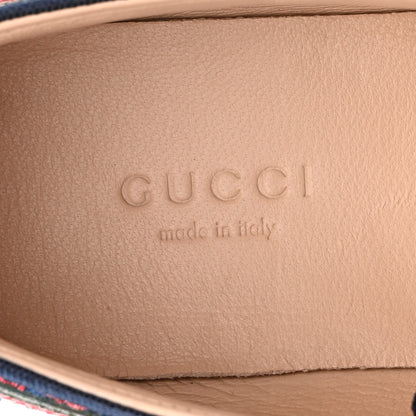 Gucci Lurex Calfskin Web GG Monogram Womens Falacer Sneakers 35.5 Iridescent Blue Iridescent Red Silver 7 of 9
