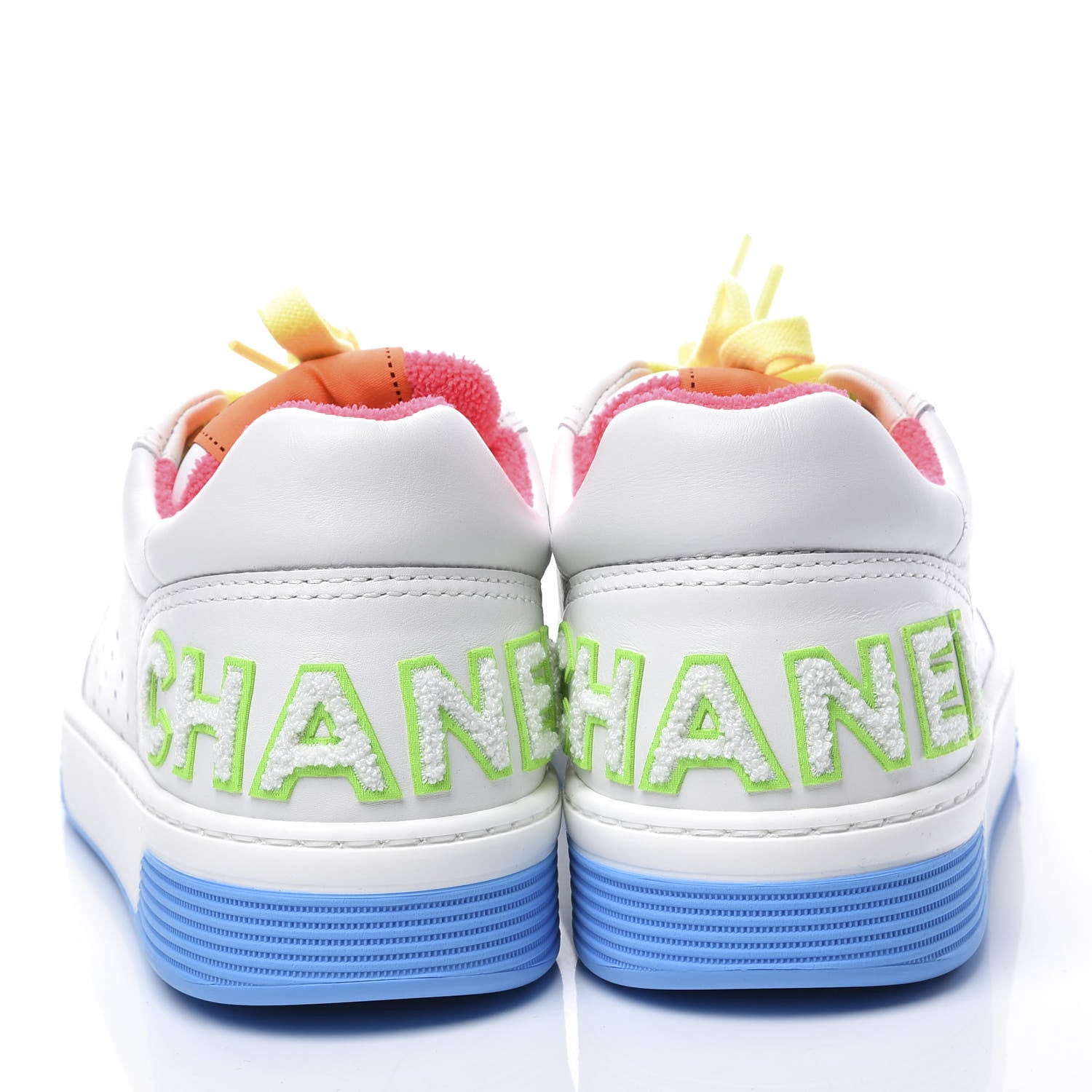 Chanel Calfskin Womens Logo Sneakers 39 White Multicolor 7 of 11