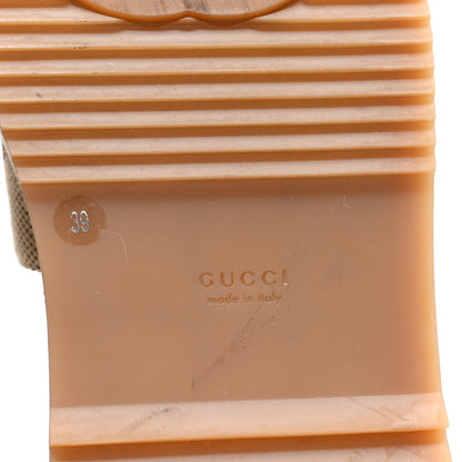 Gucci Monogram Maxi GG Angelina Platform 55mm Slide Sandals 39 Camel Ebony 7 of 9