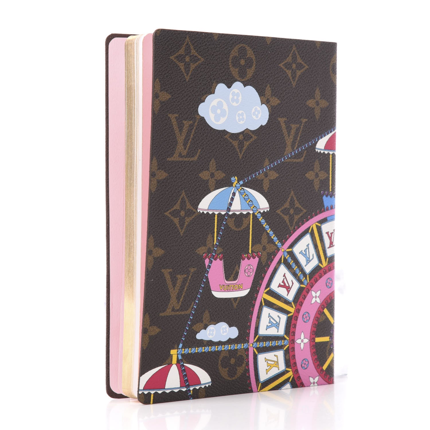 Louis Vuitton Monogram 2020 Christmas Animation Big Wheel Notebook MM Rose Ballerine 3 of 7