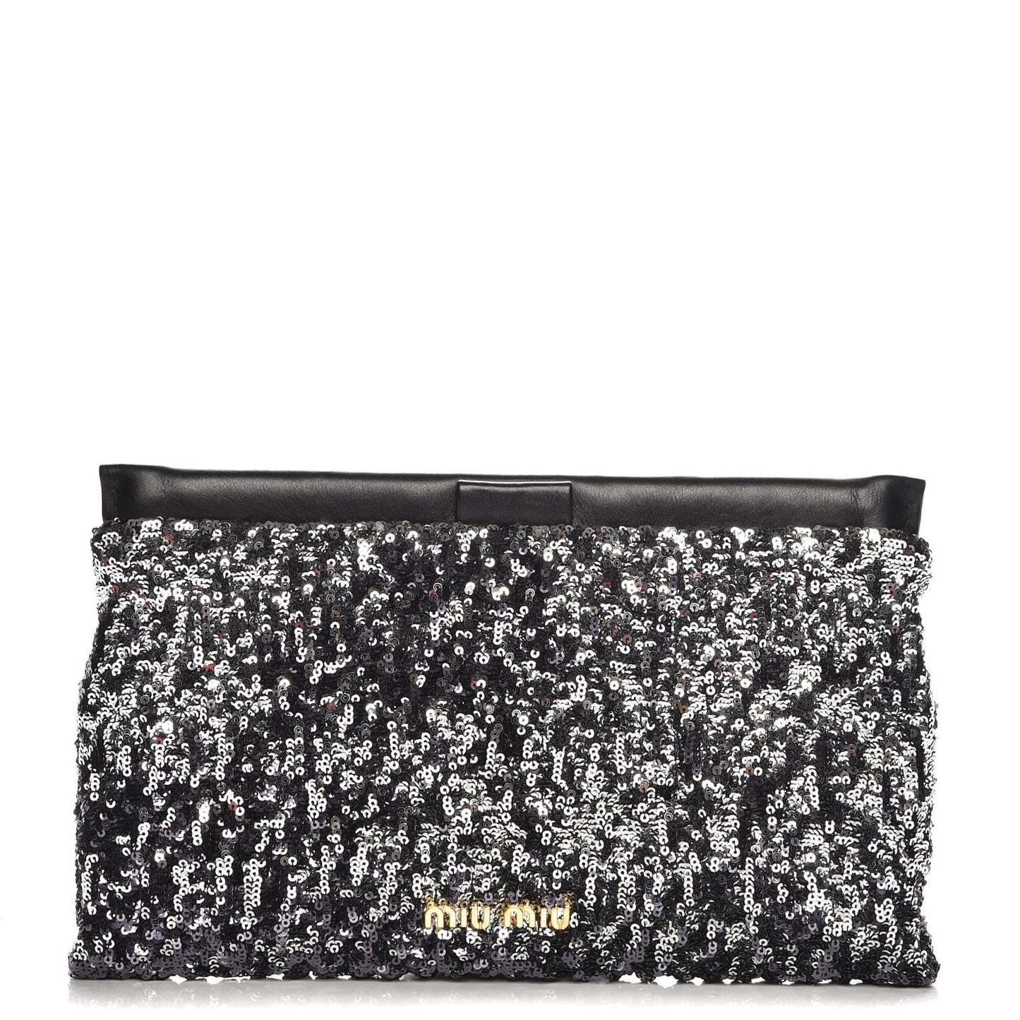 Paillettes Cloquet Sequined Clutch Antracite