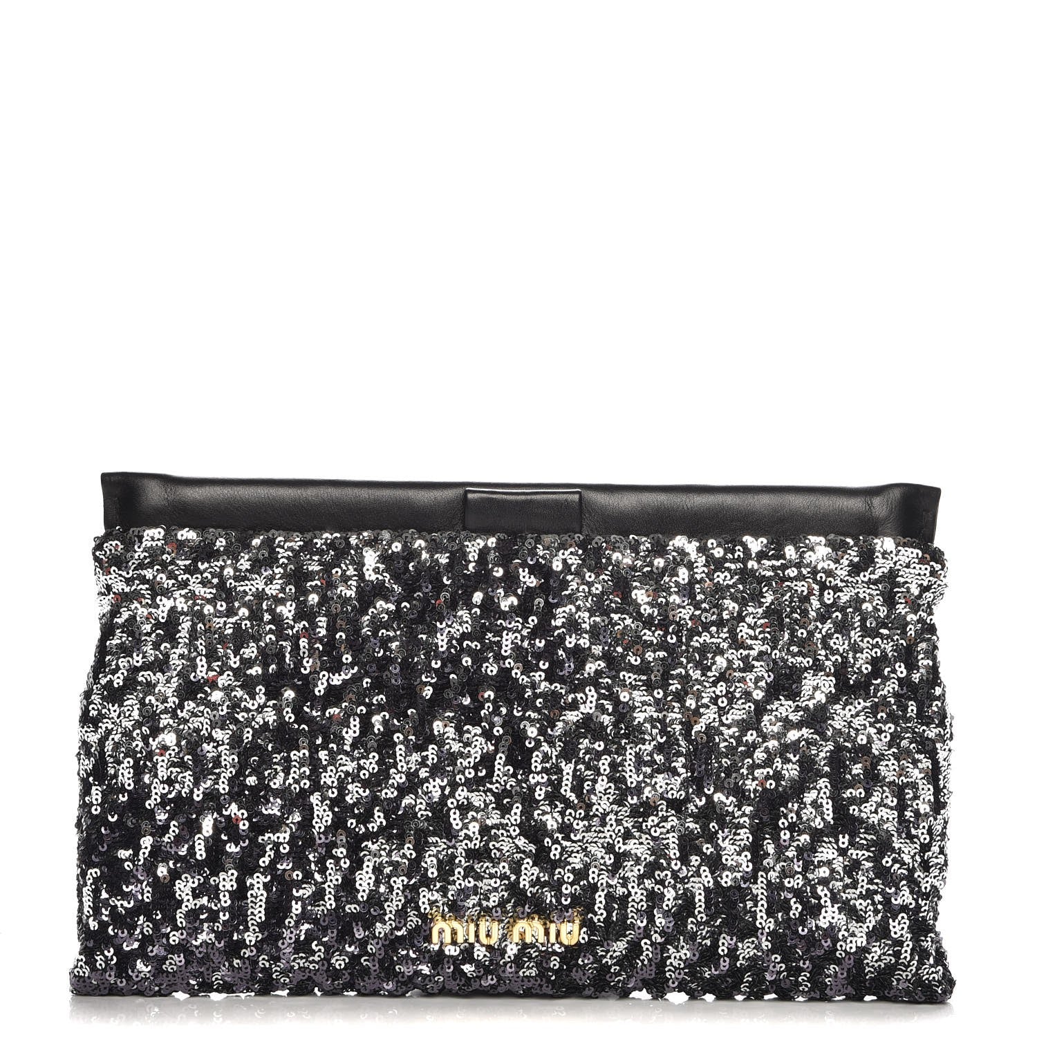 Miu Miu Paillettes Cloquet Sequined Clutch Antracite 1 of 7