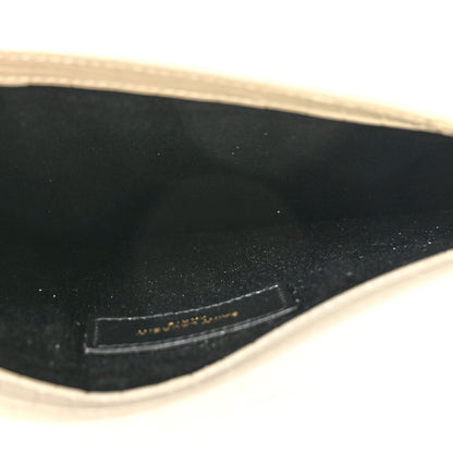 Saint Laurent Calfskin Crocodile Embossed Uptown Monogram Clutch Crema Soft 5 of 6