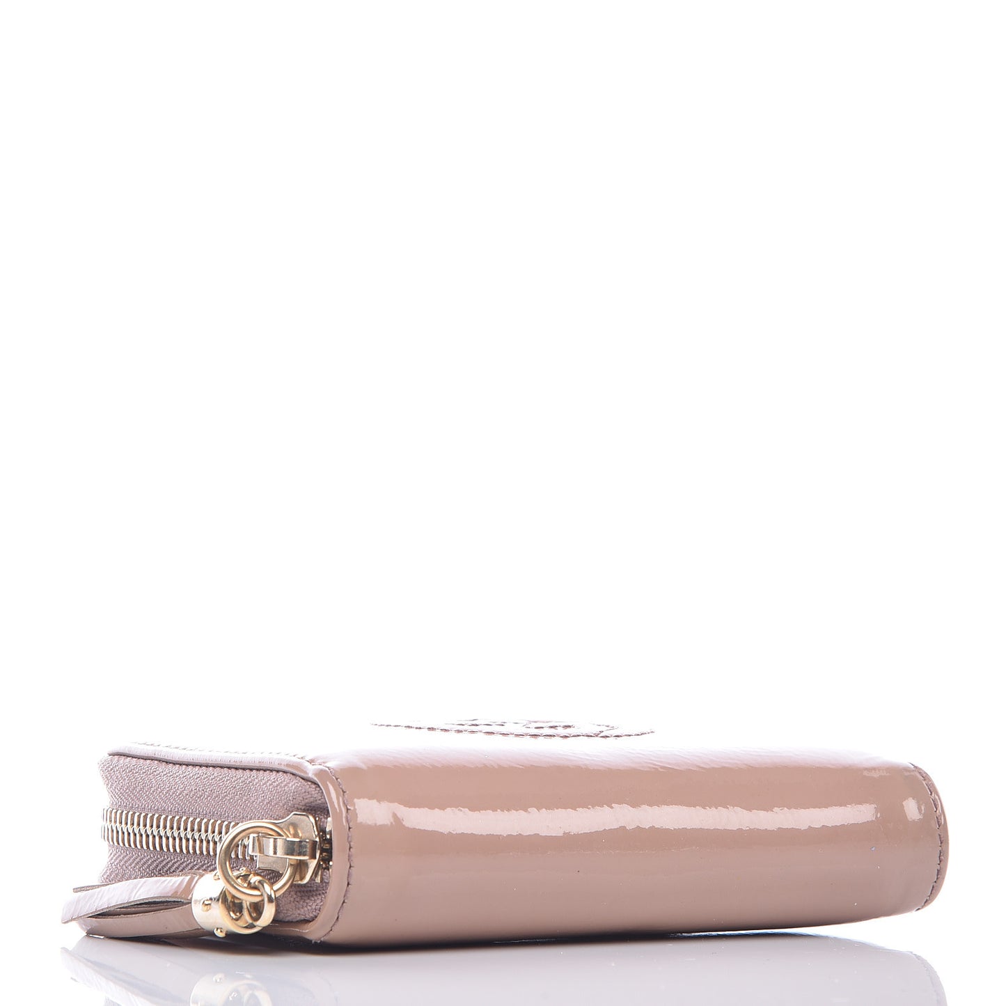 Patent Soho Compact Disco Zip Around Wallet Dark Cipria