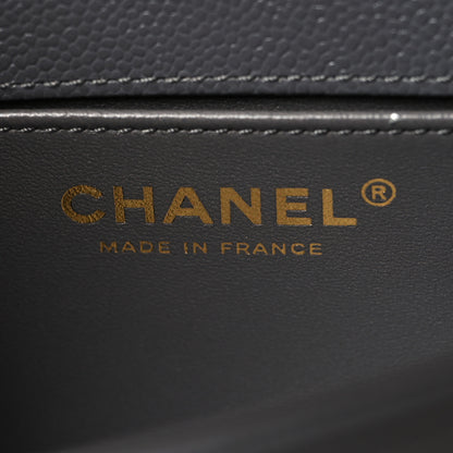 Chanel Caviar Quilted Small Boy Messenger Bag Dark Grey 6 of 10