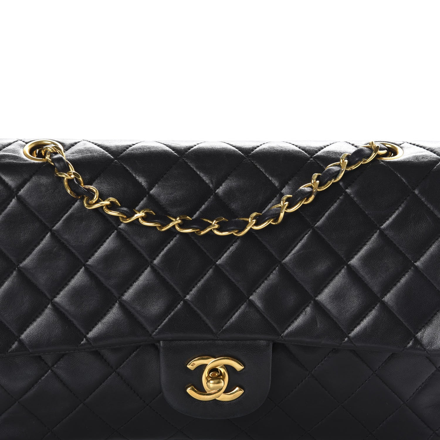 Chanel Lambskin Quilted Medium Double Flap Black 15 of 15