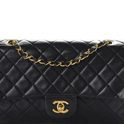 Chanel Lambskin Quilted Medium Double Flap Black 15 of 15