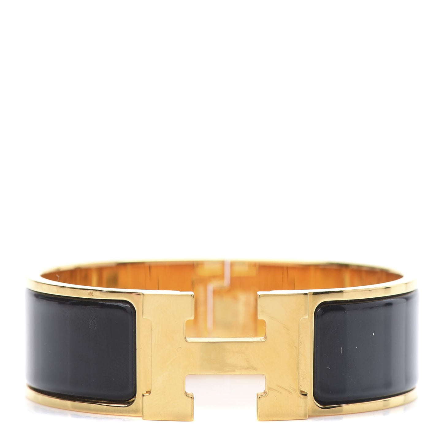 Enamel Wide Clic Clac H Bracelet GM Black