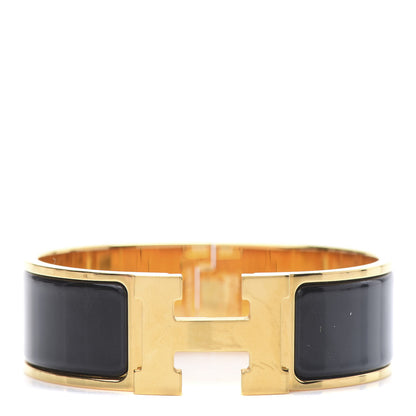 Hermes Enamel Wide Clic Clac H Bracelet GM Black 1 of 6