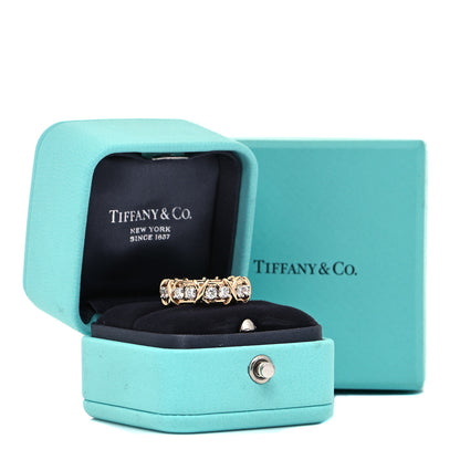 Tiffany 18K Rose Gold Platinum Diamond Schlumberger Sixteen Stone Ring 48 4.5 6 of 6