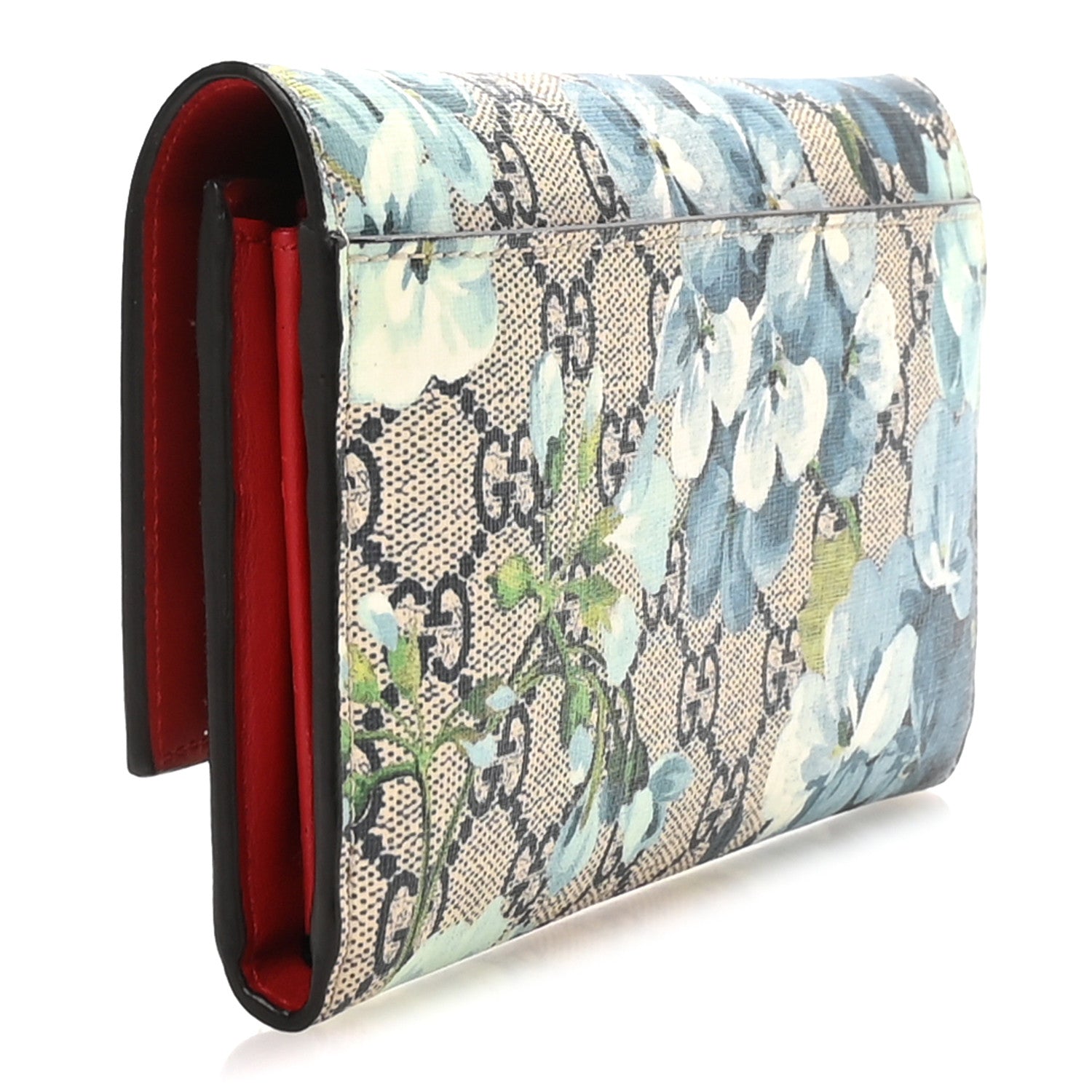 Gucci GG Supreme Monogram Blooms Continental Wallet Blue 3 of 6