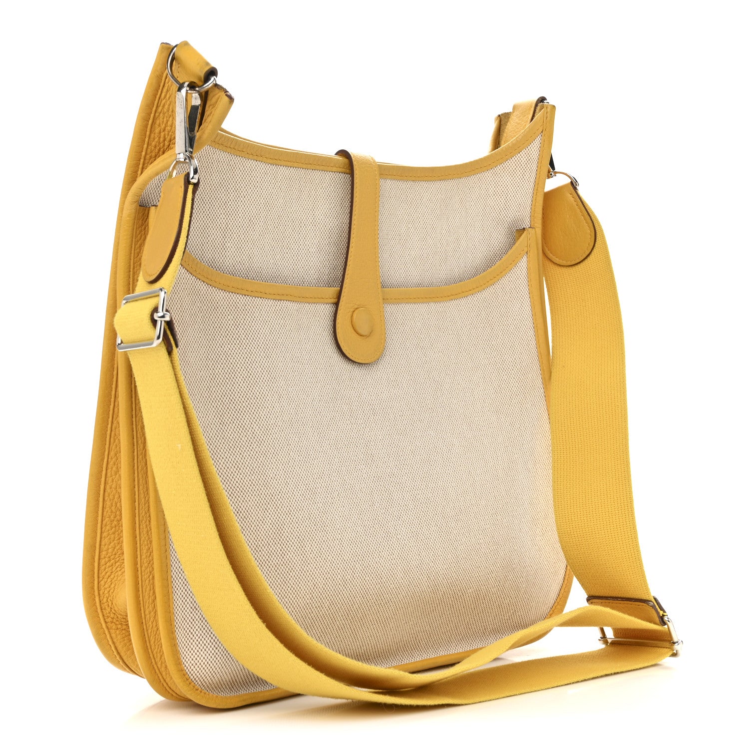 Hermes Toile Taurillon Clemence Evelyne III GM Jaune 3 of 14