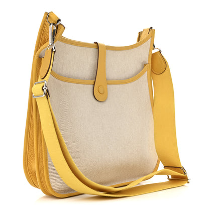 Hermes Toile Taurillon Clemence Evelyne III GM Jaune 3 of 14