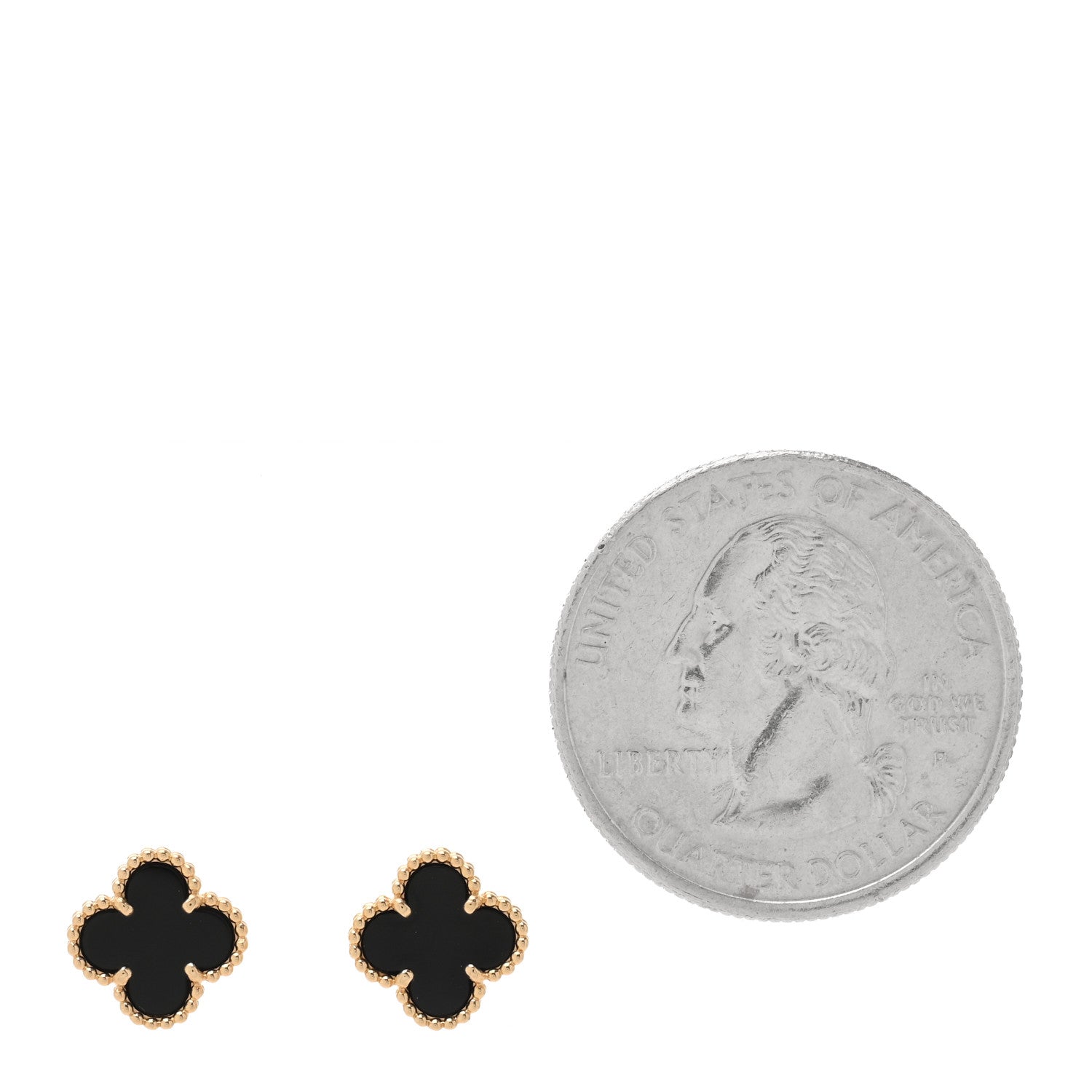 Van Cleef & Arpels 18K Yellow Gold Black Onyx Sweet Alhambra Earrings 2 of 5
