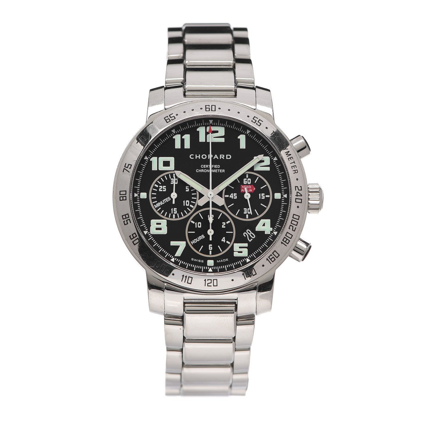 Stainless Steel 40mm Mille Miglia Chronograph Automatic Watch Black