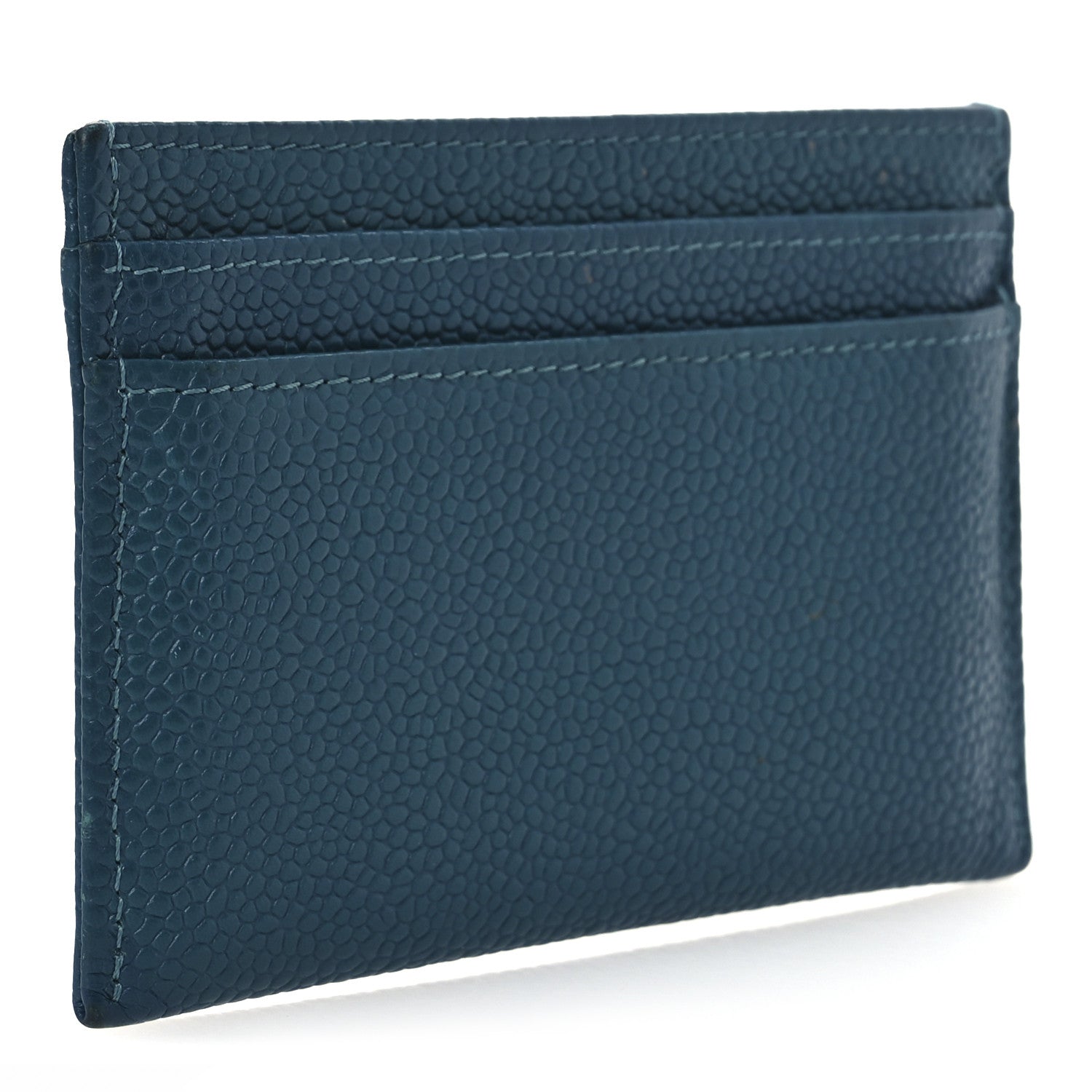 Chanel Caviar Timeless CC Card Holder Wallet Blue 3 of 13