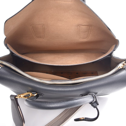 MCM Grained Calfskin Medium Milla Tote Phantom Grey 5 of 13