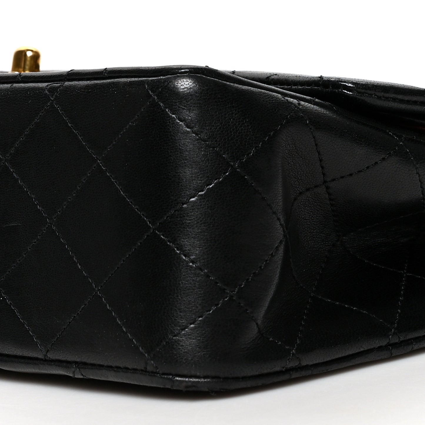 Lambskin Quilted Medium Double Flap Black