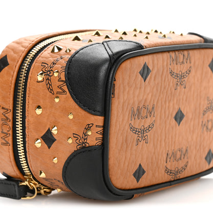 MCM Visetos Rockstar Stud X-Mini Vanity Case Cognac 10 of 11