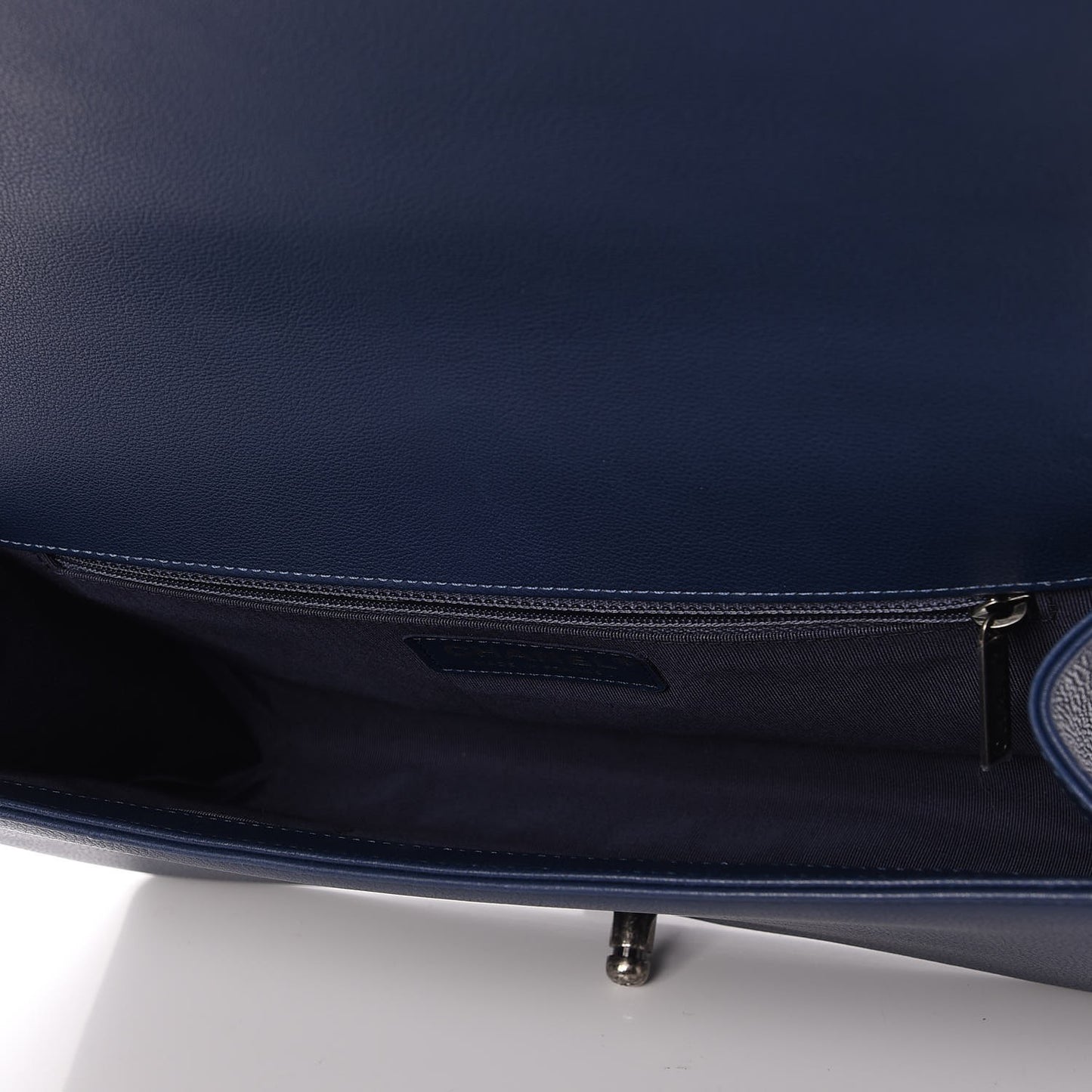 Grained Calfskin Quilted New Medium Boy Flap Navy