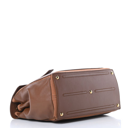 Saint Laurent Calfskin Canvas Medium Muse Two Brown 4 of 12