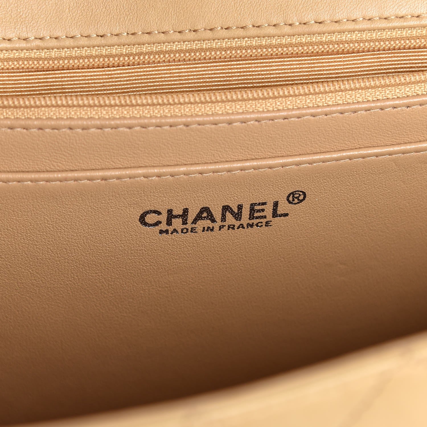 Chanel Lambskin Stitched Jumbo Single Flap Beige 6 of 13
