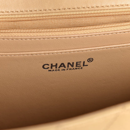Chanel Lambskin Stitched Jumbo Single Flap Beige 6 of 13