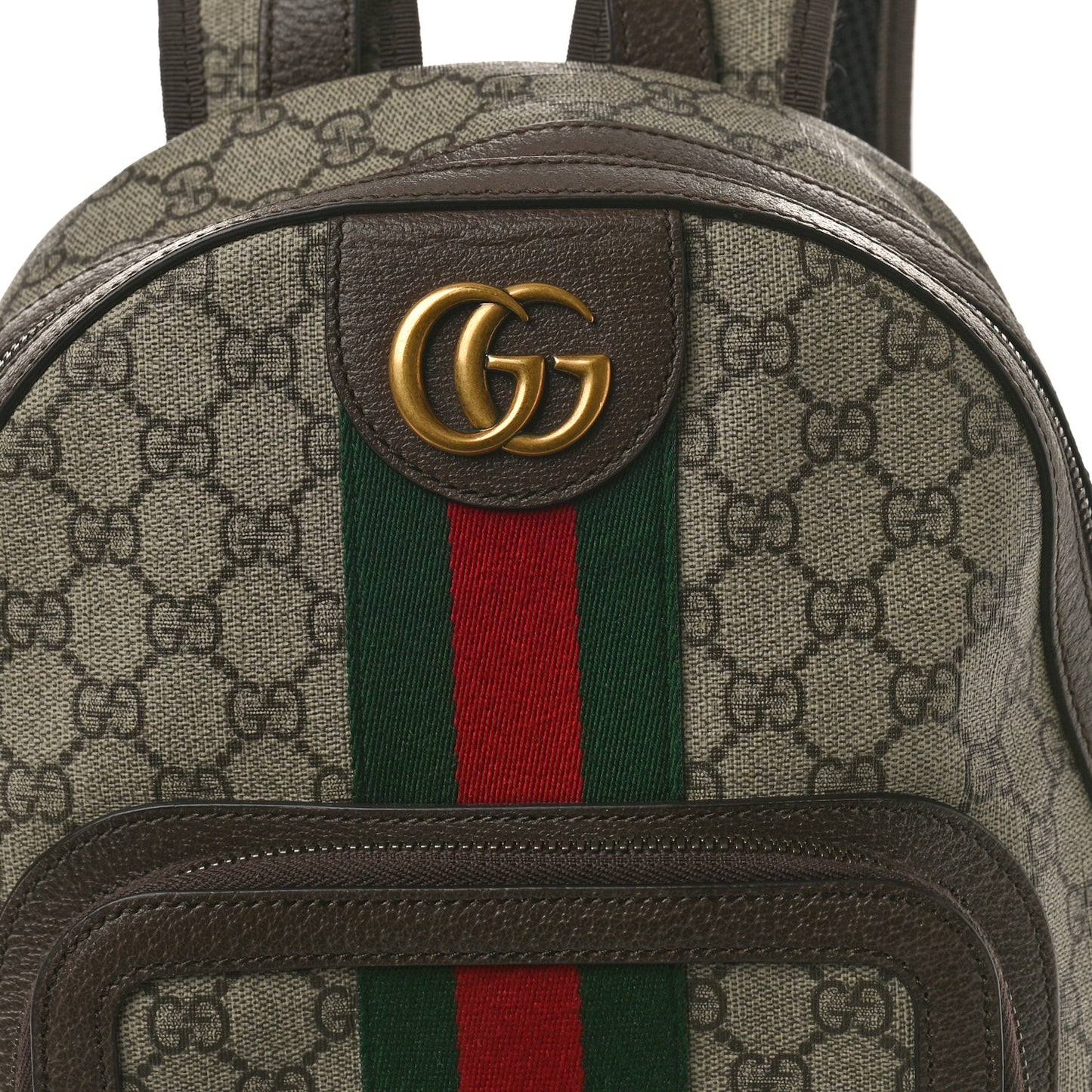 GG Supreme Monogram Calfskin Web Small Ophidia Day Backpack Beige Ebony New Acero
