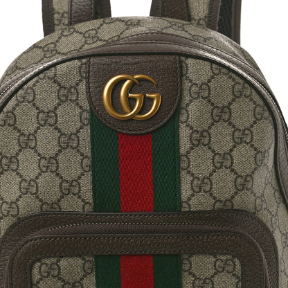 Gucci GG Supreme Monogram Calfskin Web Small Ophidia Day Backpack Beige Ebony New Acero 8 of 10