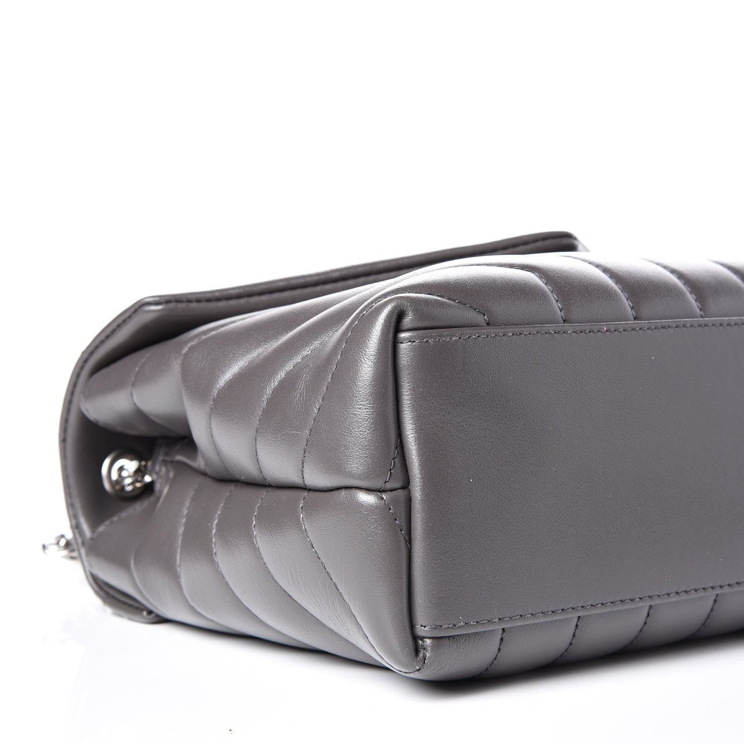 Saint Laurent Calfskin Y Quilted Monogram Small Loulou Chain Satchel Earth 9 of 11