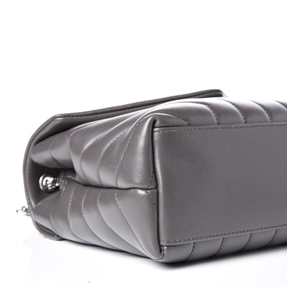 Saint Laurent Calfskin Y Quilted Monogram Small Loulou Chain Satchel Earth 9 of 11