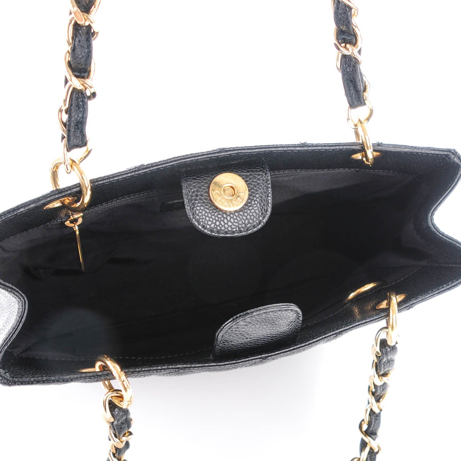 Chanel Caviar Quilted Petit Shopping Tote PST Black 5 of 7