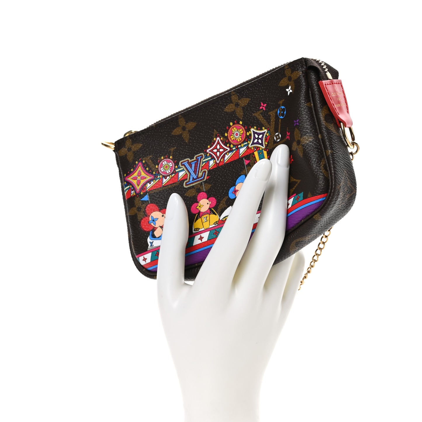 Monogram 2020 Christmas Animation Bumper Cars Mini Pochette Accessories Coquelicot