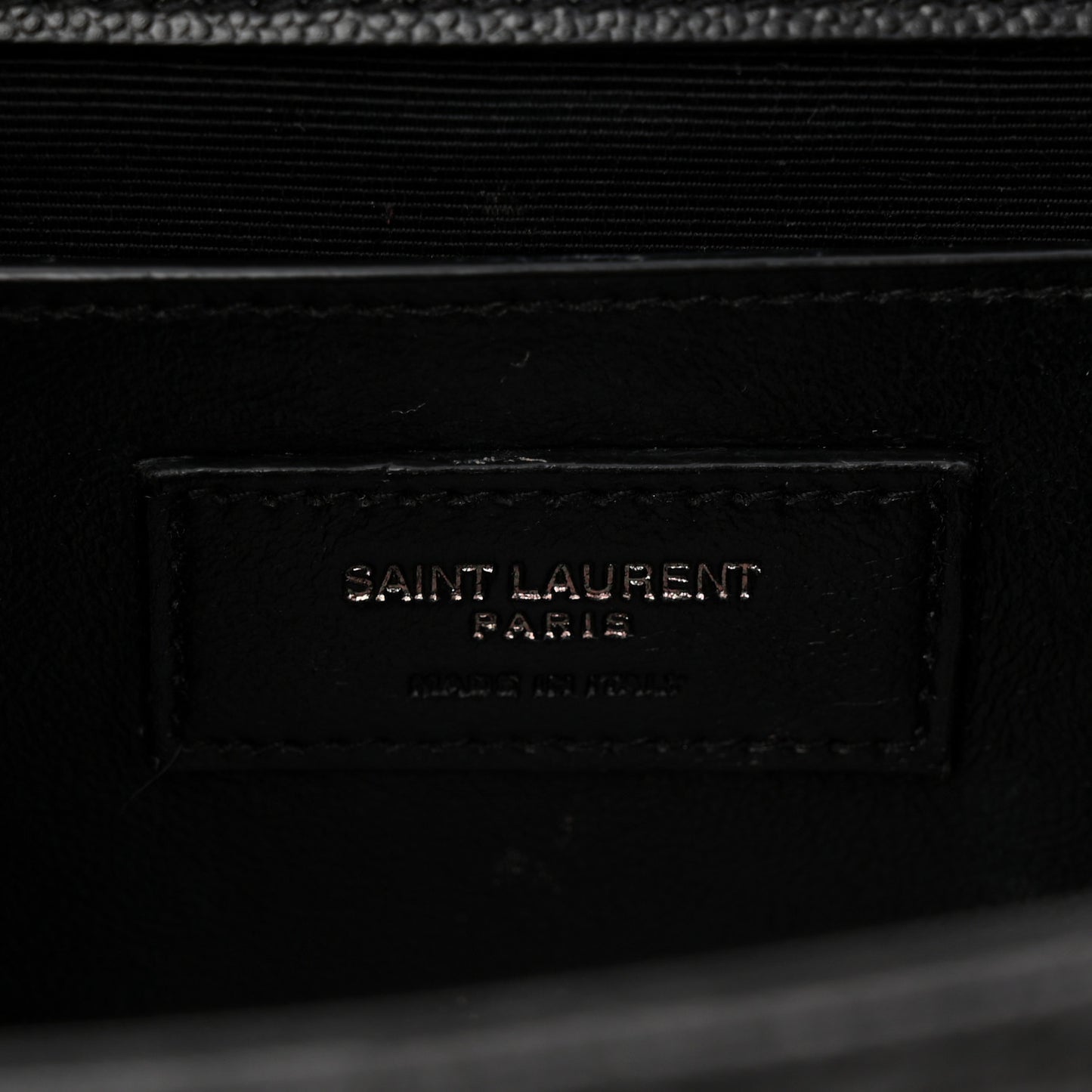 Grain De Poudre Textured Mixed Matelasse Triquilt Medium Monogram Monochrome Satchel Black