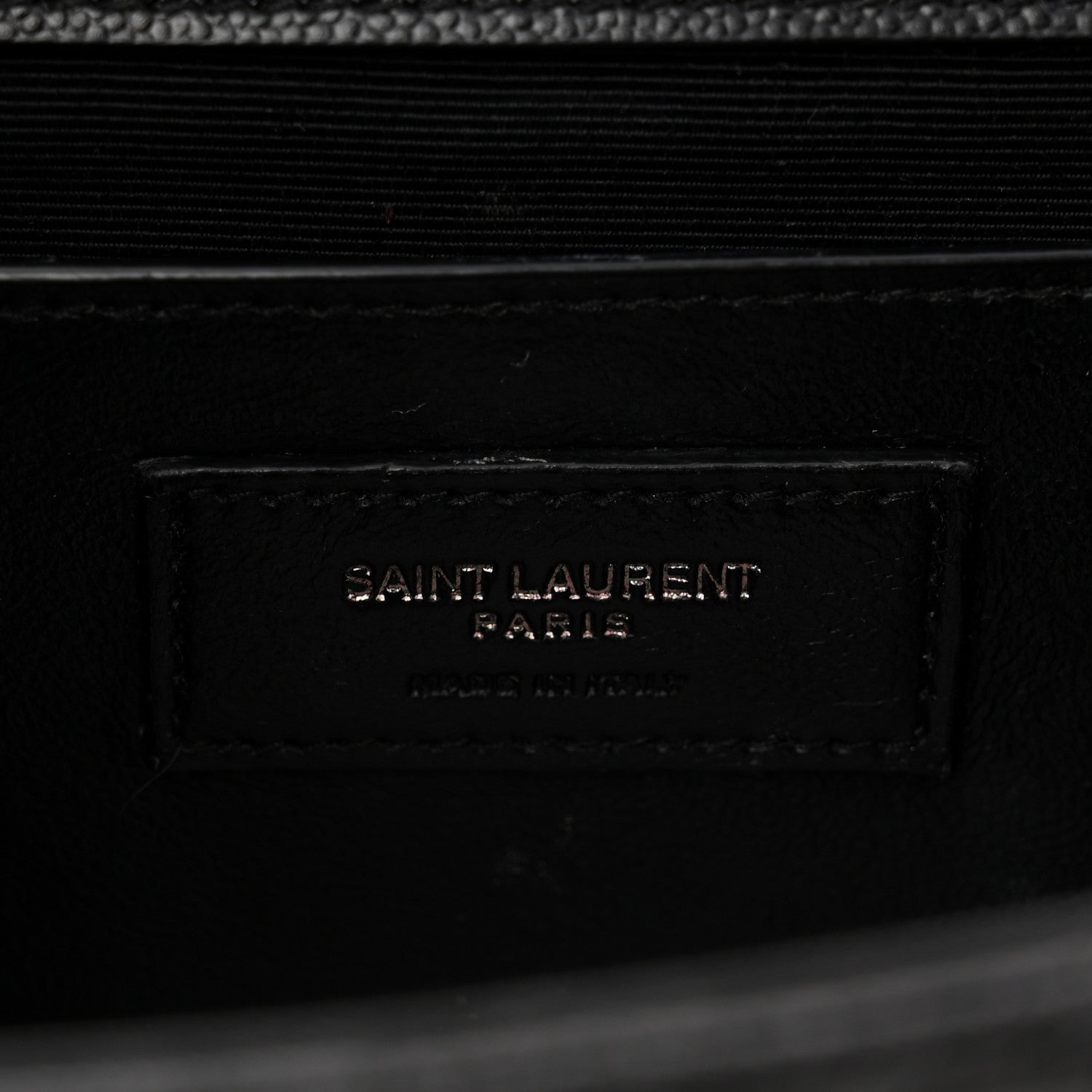 Saint Laurent Grain De Poudre Textured Mixed Matelasse Triquilt Medium Monogram Monochrome Satchel Black 6 of 11